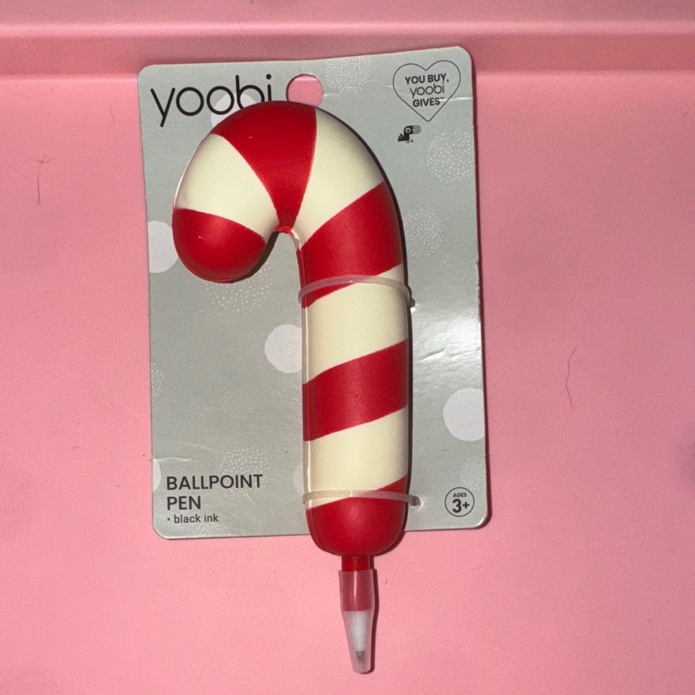 Yoobi Red and White Candy Cane Ballpoint Pen